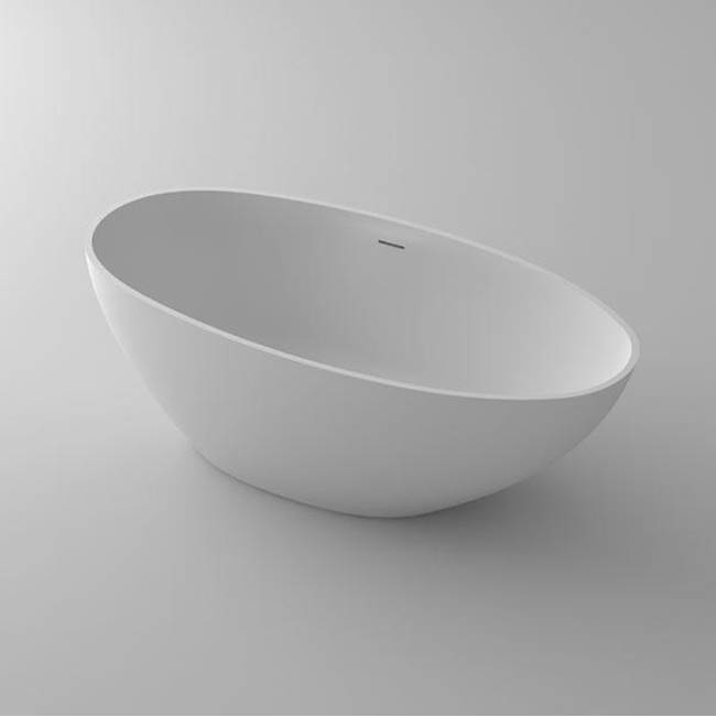 Blu Bathworks halo•1 blu•stone™ freestanding oval tub; 63''L x 30''W x 21 3/4''H; Slate Matte