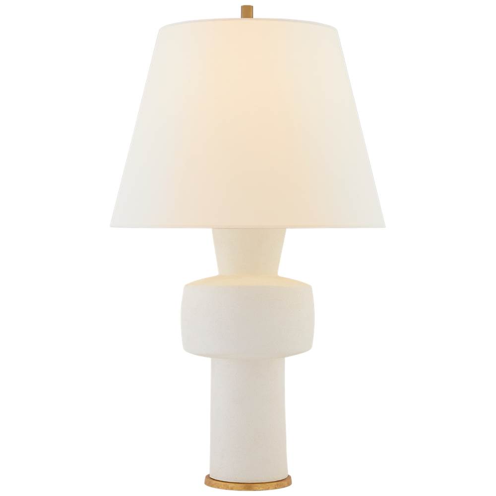 Visual Comfort Signature Collection Eerdmans Medium Table Lamp in Sandy White with Linen Shade
