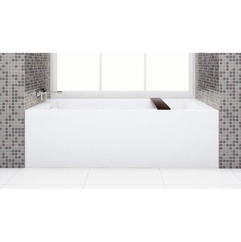 WETSTYLE  Canada Cube Bath 66 X 32 X 19.75 - 1 Wall - L Hand Drain - Built In Nt O/F And Pc Drain - White Matt